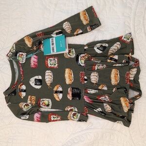 Posh Peanut bodysuit twirl green sushi 12-18 mo